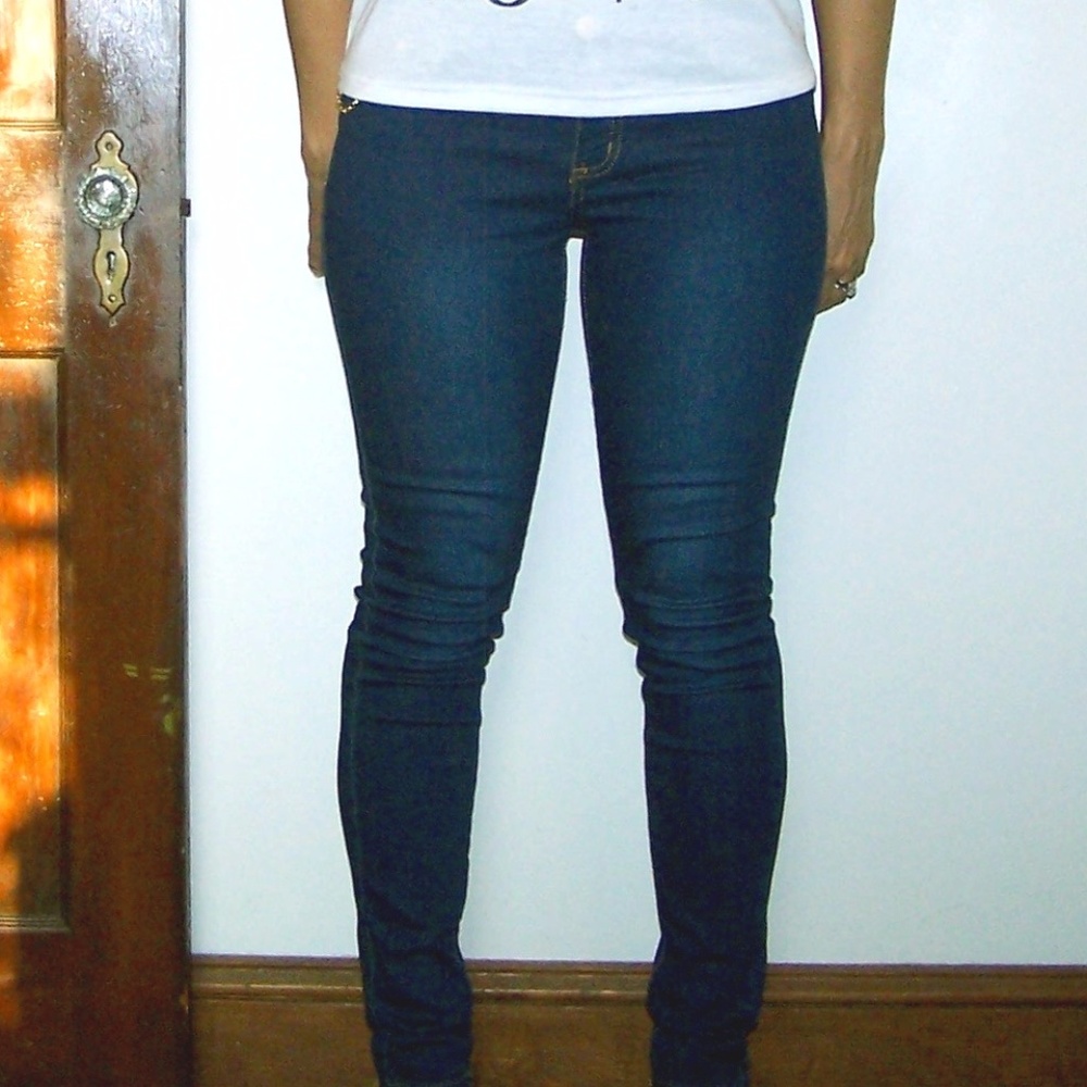 Columbian Skinny Contour Jeans Dark Blue Stonewash